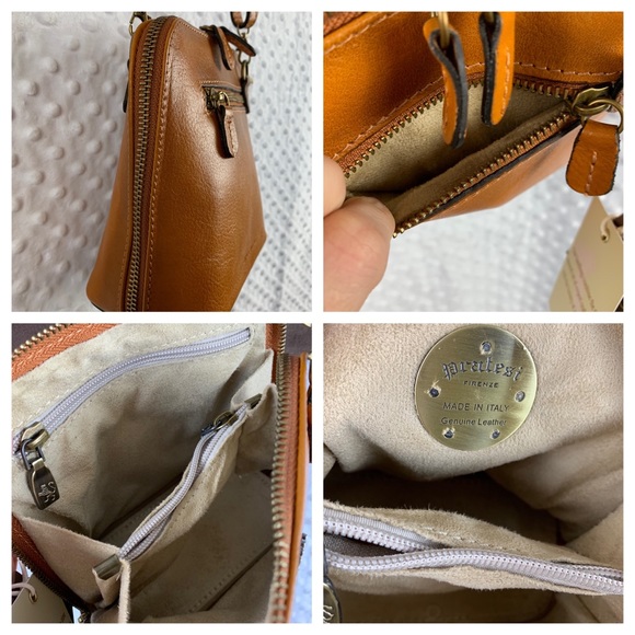 PRATESI FIRENZE Purse Crossbody Style Bruce Volterra in Cognac NWT - Picture 6 of 8